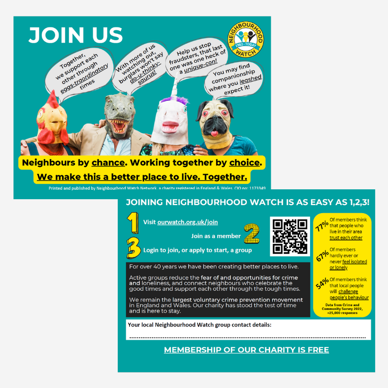 Pack of 50 "Join Us" postcards