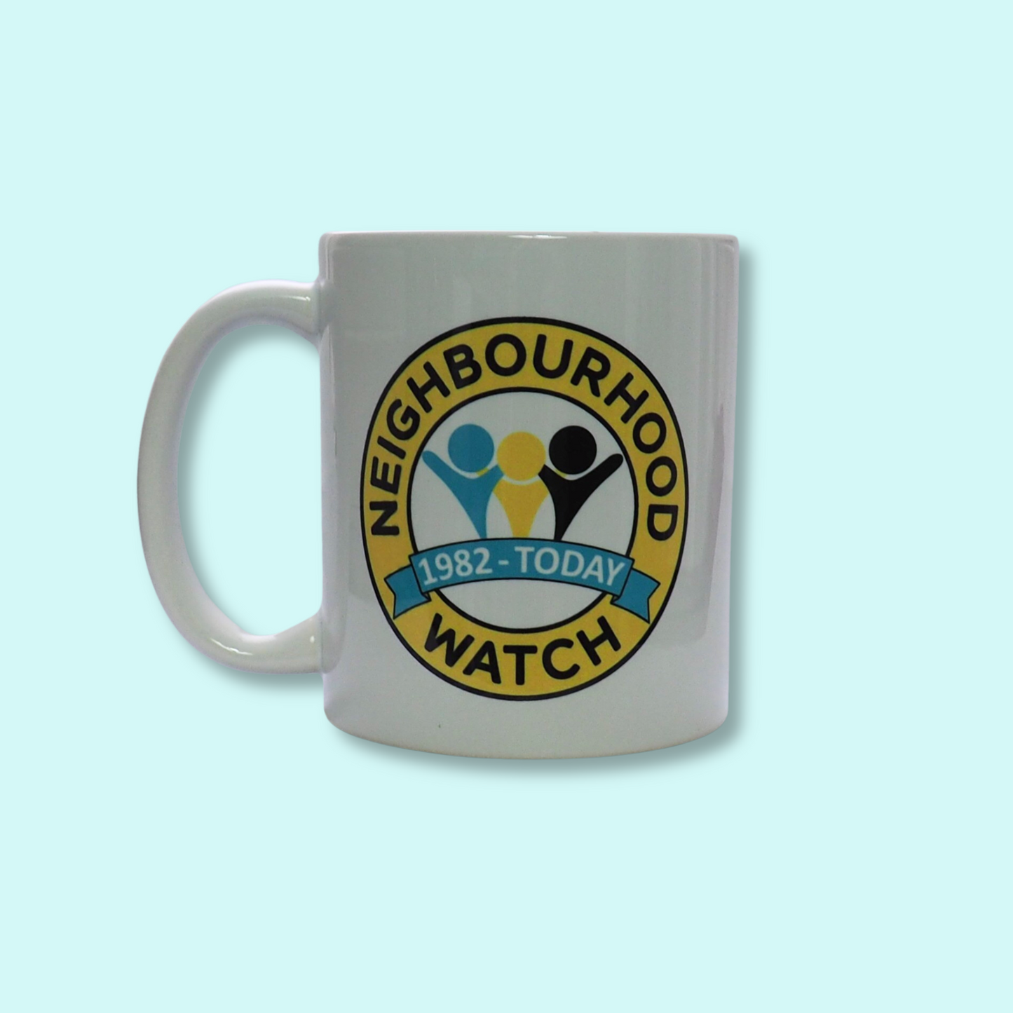 A pack of 36 Neighbourhood Watch branded mugs