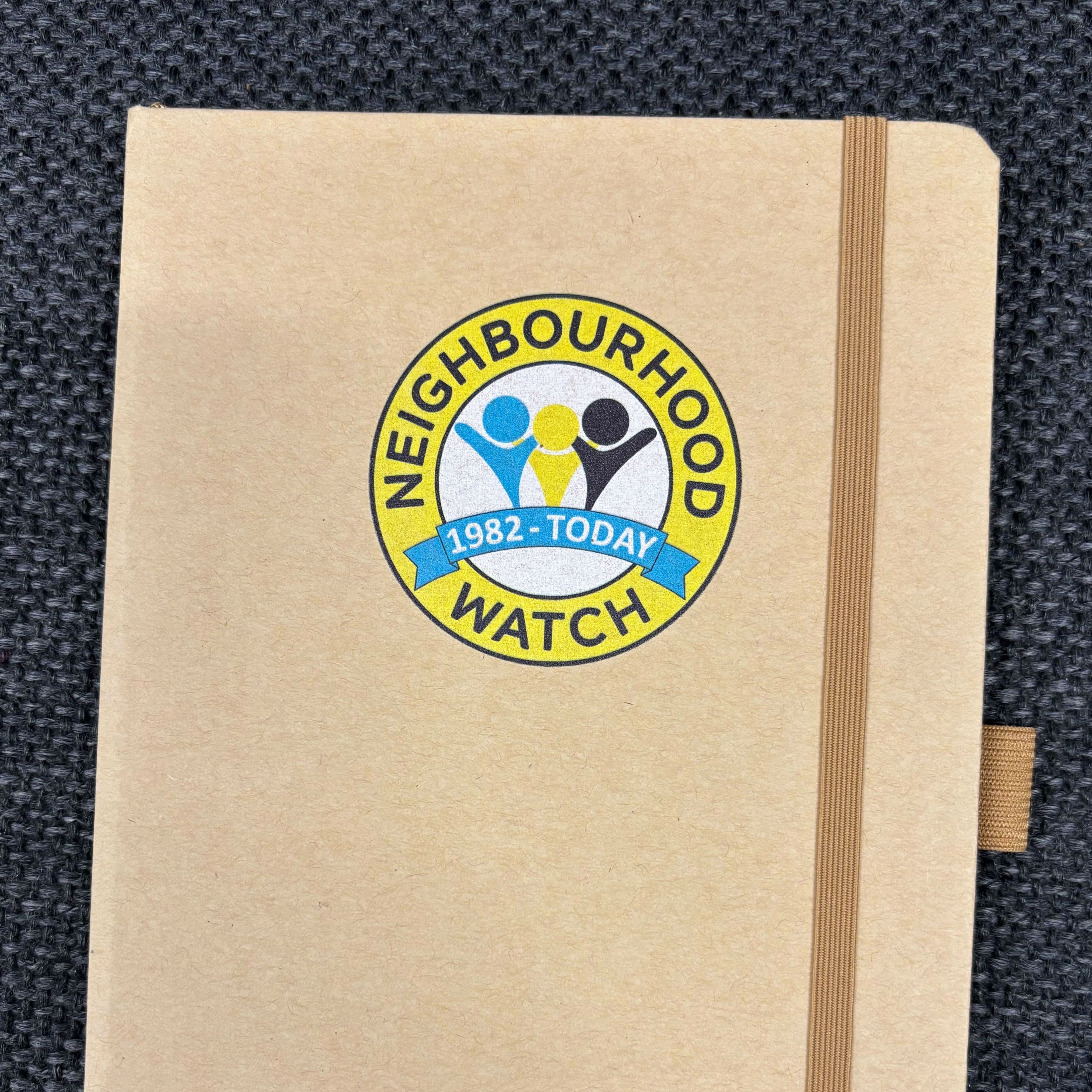 A5 Kraft Notebook with Neighbourhood Watch branding