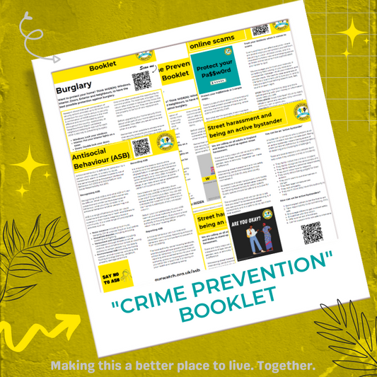 'NEW' Pack of 25 "Crime prevention" 4 page A4 booklets