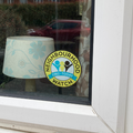 Pack of 50 Neighbourhood Watch 'today' logo window stickers, Alert logo on reverse