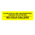 ‘No Cold Callers’ Yellow Letterbox Sticker