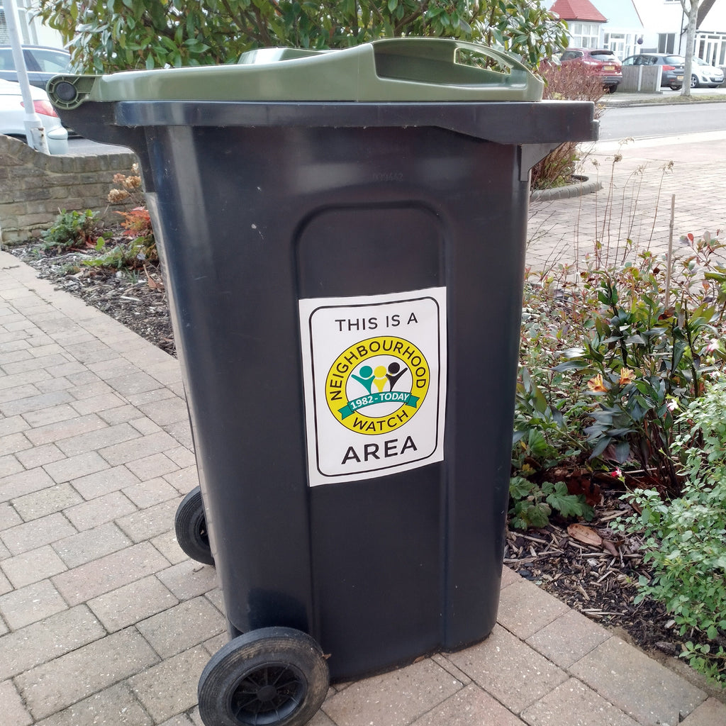 1 x Neighbourhood Watch 'Today' overlay / wheelie bin sticker (220 x 300mm)