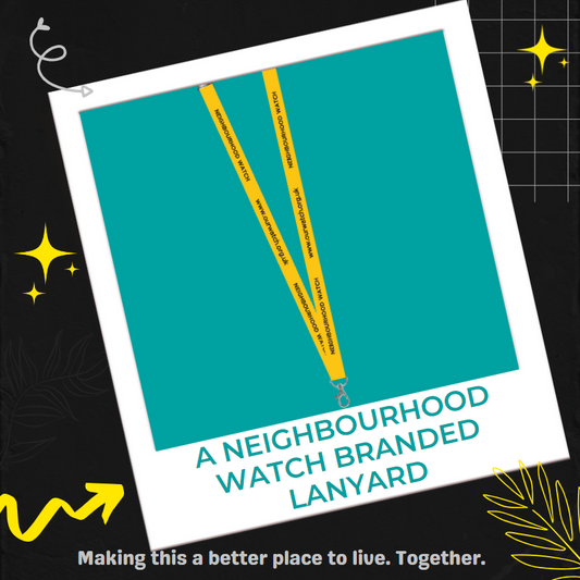 A Neighbourhood Watch branded lanyard