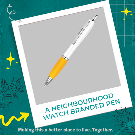 A Neighbourhood Watch branded pen