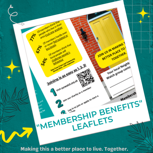 Pack of 50 "Membership Benefits" leaflets