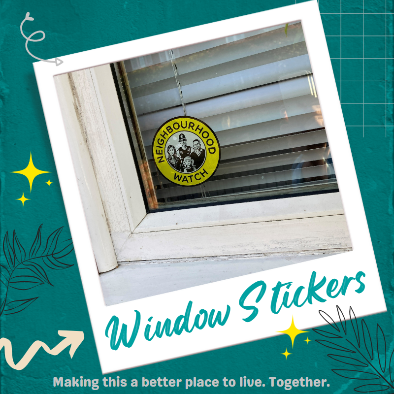 Pack of 50 Neighbourhood Watch 'traditional logo' window stickers