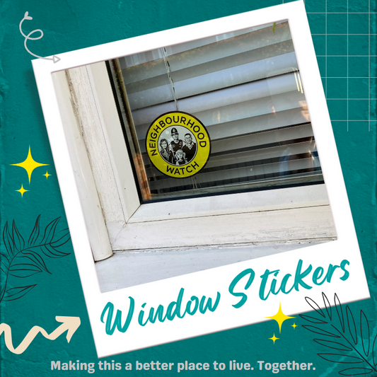 Pack of 50 Neighbourhood Watch 'traditional logo' window stickers
