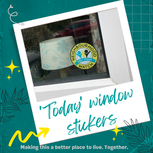 Pack of 50 window stickers in 'today' logo with NHS 111 on the reverse